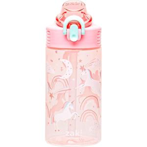 imageZak Designs Mattel Hot Wheels Sage Kids Water Bottle For School or Travel 16oz Durable Plastic Water Bottle With Straw Handle and LeakProof PopUp Spout Cover Hot WheelsFanciful Unicorn