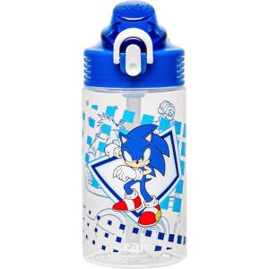 imageZak Designs Mattel Hot Wheels Sage Kids Water Bottle For School or Travel 16oz Durable Plastic Water Bottle With Straw Handle and LeakProof PopUp Spout Cover Hot WheelsSonic the Hedgehog Sonic  Eggman