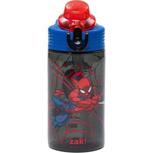 imageZak Designs Mattel Hot Wheels Sage Kids Water Bottle For School or Travel 16oz Durable Plastic Water Bottle With Straw Handle and LeakProof PopUp Spout Cover Hot WheelsSpiderMan