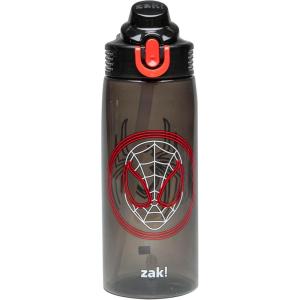 imageZak Designs Mattel Hot Wheels Sage Kids Water Bottle For School or Travel 16oz Durable Plastic Water Bottle With Straw Handle and LeakProof PopUp Spout Cover Hot WheelsSpiderMan Miles Morales