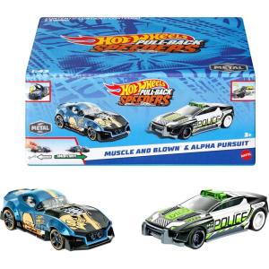 imageHot Wheels PullBack Speeders Set of 2 Toy Cars in 143 Scale Pull Cars Backward amp Release HighPerformance Collectible with Rolomatic Engine or Door or Hood That Opens
