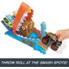 imageHot Wheels Monster Trucks Arena Smashers Treasure Chomp Challenge Playset with 164 Scale Tiger Shark Toy Monster Truck amp 1 Crushed Car