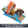 imageHot Wheels Monster Trucks Arena Smashers Treasure Chomp Challenge Playset with 164 Scale Tiger Shark Toy Monster Truck amp 1 Crushed Car