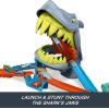 imageHot Wheels Toy Car Track Set City Shark Chomp Beach Playset with 164 Scale DieCast Vehicle 2 Ways to Play Knock Out the Shark or Get Eaten