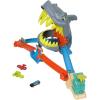 imageHot Wheels Toy Car Track Set City Shark Chomp Beach Playset with 164 Scale DieCast Vehicle 2 Ways to Play Knock Out the Shark or Get Eaten