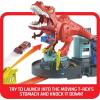imageHot Wheels Toy Car Track Set TRex Rampage Playset amp 164 Scale Vehicle Launch into the Giant DinosaurTRex Rampage
