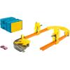 imageHot Wheels Toy Car Track Set Track Builder Playset Lightning Boost Pack amp 164 Scale Vehicle 12 Component Parts in Modular Storage ContainerLighting Speed
