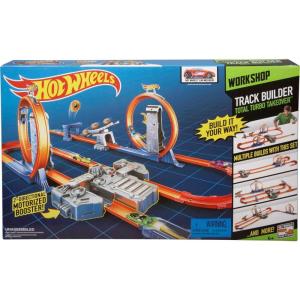 imageHot Wheels Toy Car Track Set Track Builder Playset Total Turbo Takeover with 164 Scale Vehicle Motorized Booster amp Multiple ConfigurationsPlayset