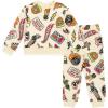 imageHot Wheels Boys 2 Piece Fleece Sweatshirt and Jogger Pant SetCream