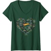 image:imageWomens Hot Wheels  Heart Shape Valentines Day VNeck TShirtDark Green