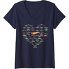 image:imageWomens Hot Wheels  Heart Shape Valentines Day VNeck TShirtNavy Blue