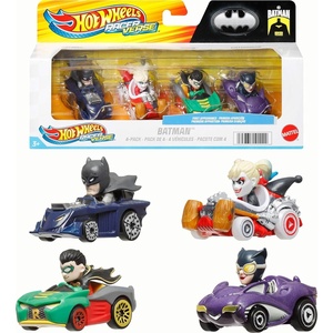 image:imageHot Wheels RacerVerse Set of 4 DieCast 164 Scale Toy Cars Optimized for Driving on Hot Wheels Tracks with Pop Culture Characters as DriversBatman DC
