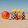 image:imageHot Wheels amp FUNBOY Inflatable Checkered Flame Kids Backyard Bowling Set with Large Ball and Six Bowling Pins