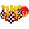 image:imageHot Wheels amp FUNBOY Inflatable Checkered Flame Kids Backyard Bowling Set with Large Ball and Six Bowling Pins