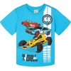 image:imageHot Wheels Boys Athletic 2Piece TShirt and Shorts Set Toddler to Big KidBright Blue  Dark Gray