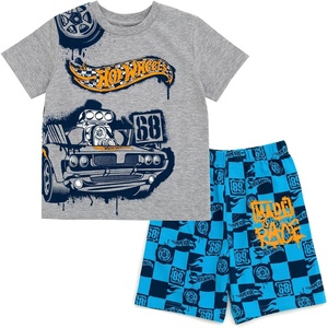 image:imageHot Wheels Boys 2Piece TShirt and Shorts Set Toddler to Big KidGray  Blue