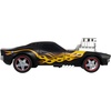 image:imageHot Wheels 116 Scale RemoteControl Rodger Dodger Toy Car  BatteryPowered RC Black Vehicle with YellowRed Flames amp SilverColored Wheels Booster Button for Speed